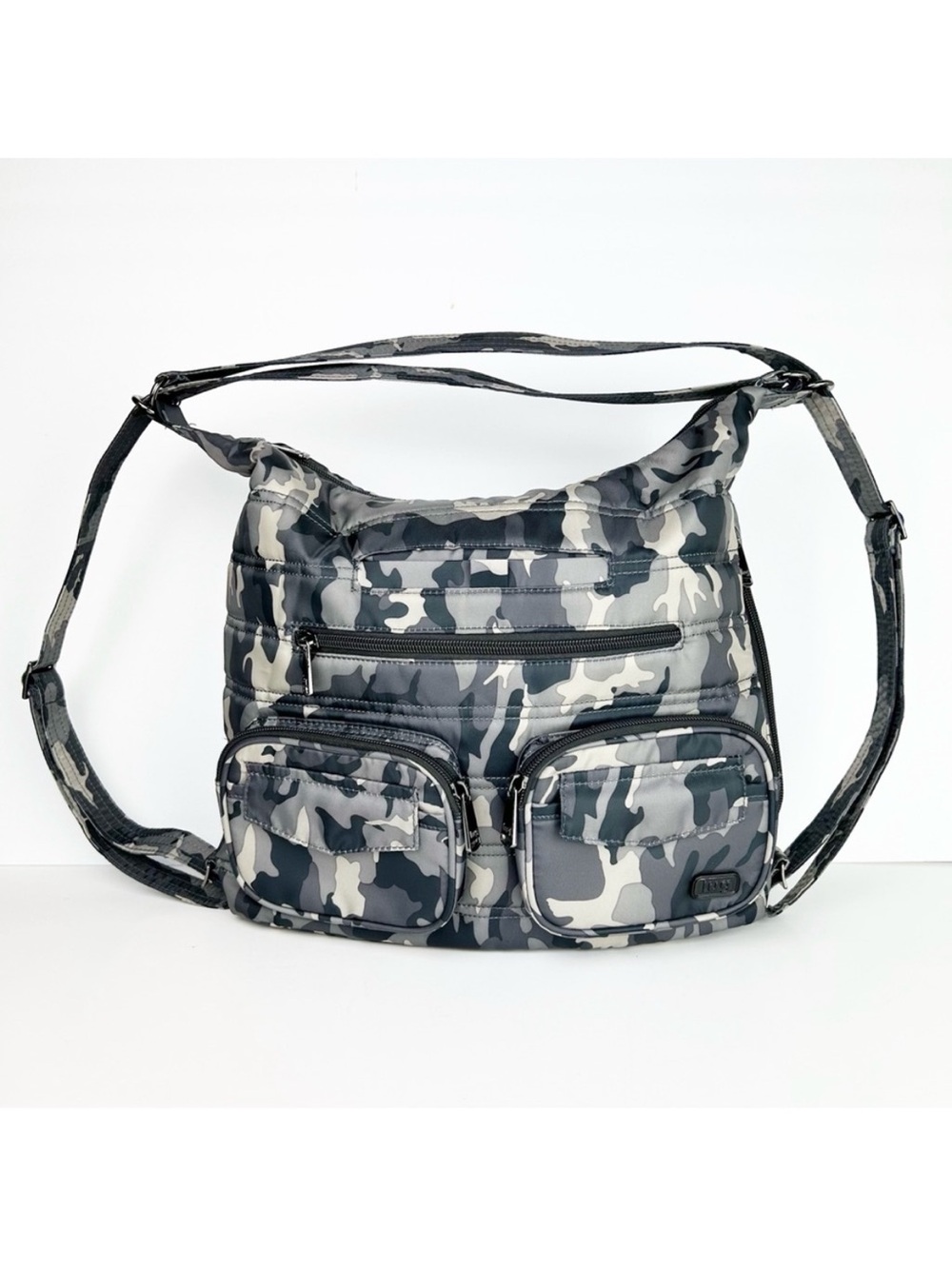 Lug Zipliner Camo Hobo Crossbody Lightweight Convertible Travel Organizer Bag